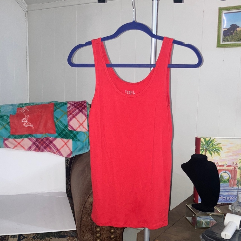 Time and Tru Vibrant Red Tank Top